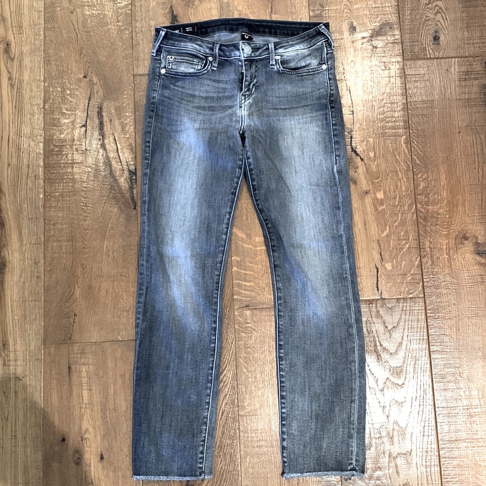 True Religion Sara Cigarette Frey Charcoal Jean 28